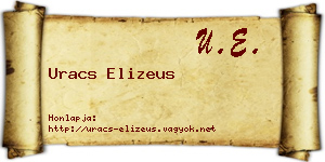 Uracs Elizeus névjegykártya
